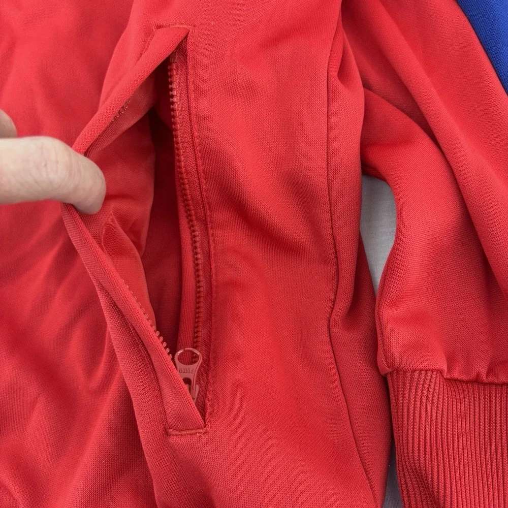 Puma Track Soccer Jacket Men M Red Blue Chile Football Texas Star Flag Logo RARE